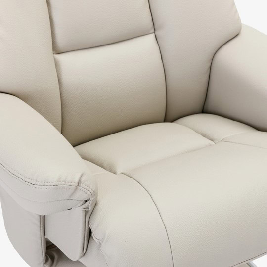 Brentwood Swivel Recliner - Mushroom Faux Leather - Image 5