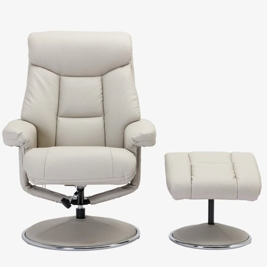 Brentwood Swivel Recliner - Mushroom Faux Leather - Image 8