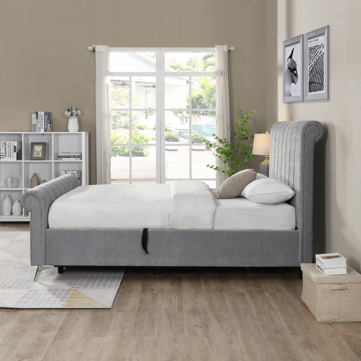 Carlow 5ft Ottoman Bedframe - Grey - Image 4