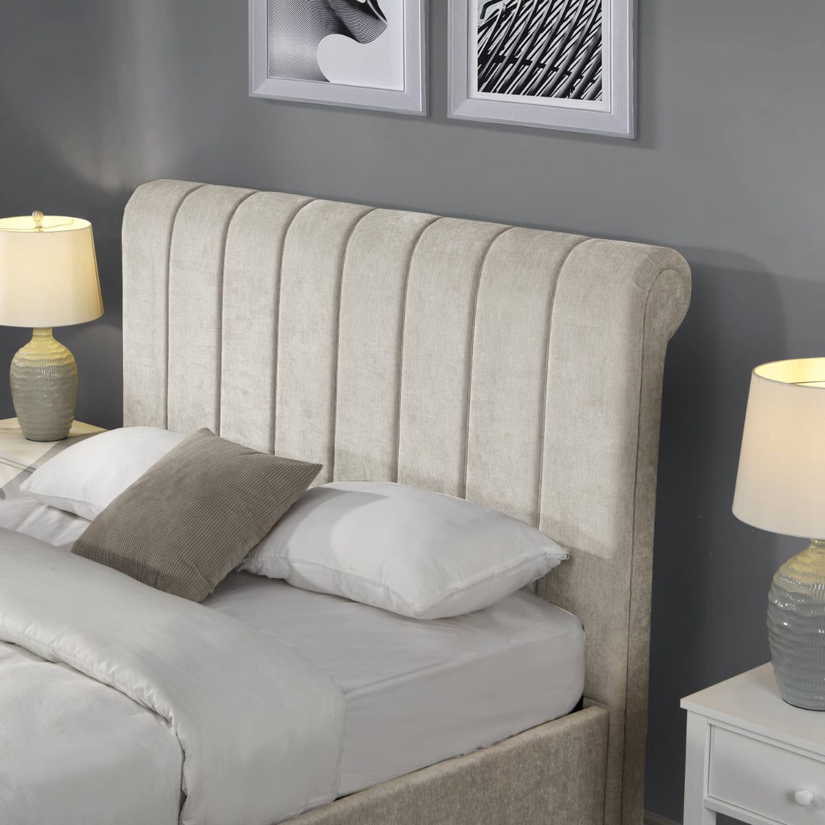 Carlow 5ft Ottoman Bedframe - Beige - Image 3