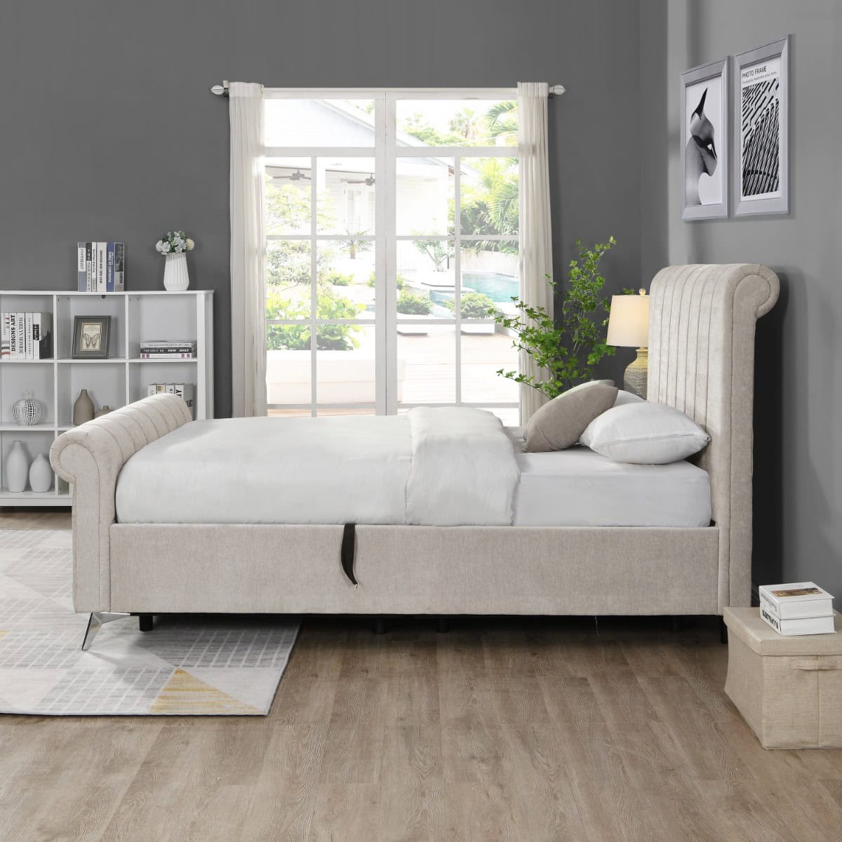 Carlow 5ft Ottoman Bedframe - Beige - Image 4