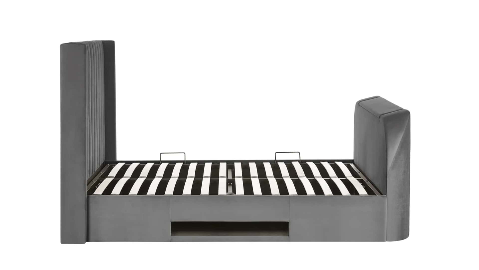 Clarke 6ft TV Side opening Ottoman - Dark Grey Fabric - Image 12