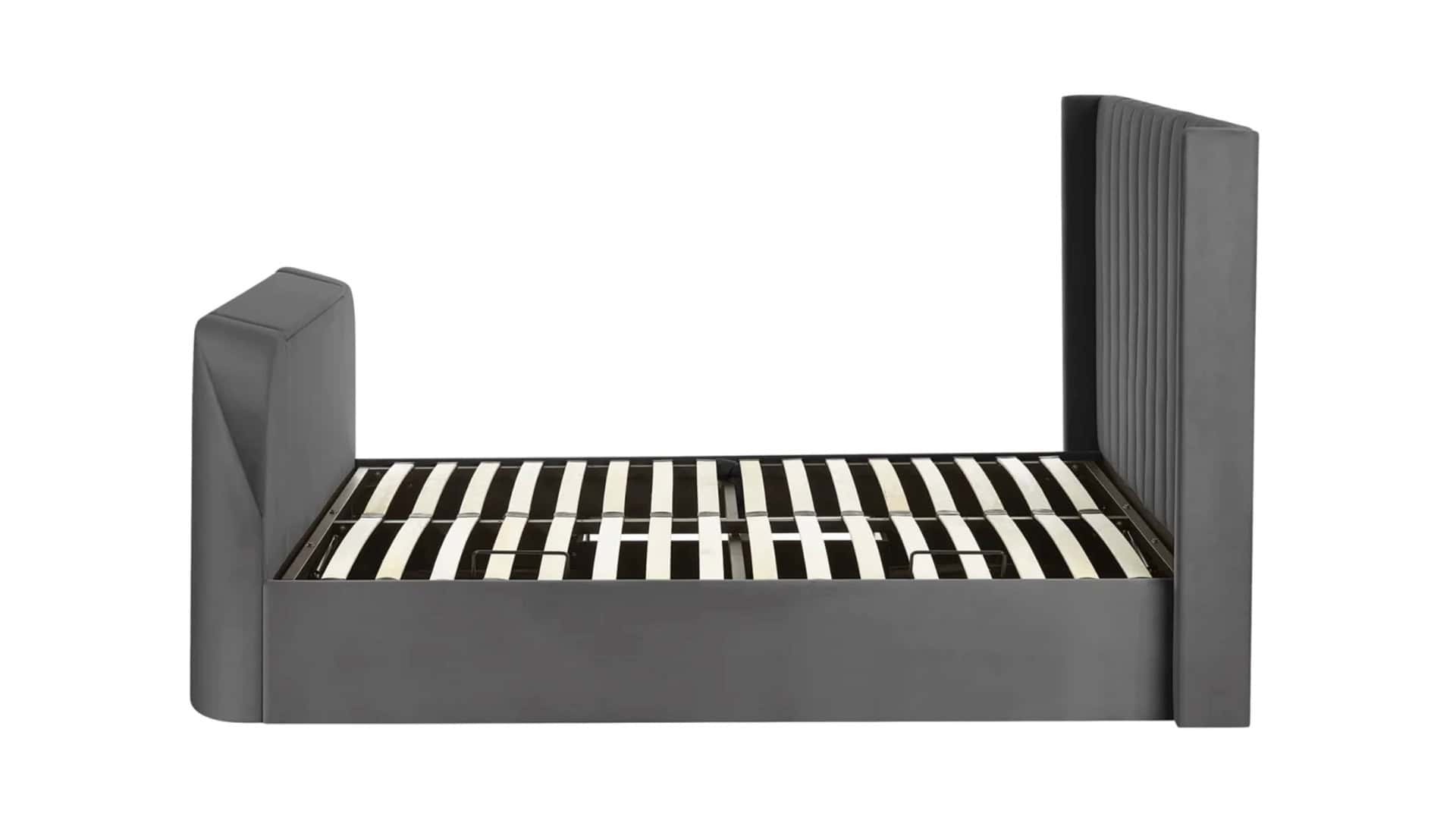Clarke 6ft TV Side opening Ottoman - Dark Grey Fabric - Image 13