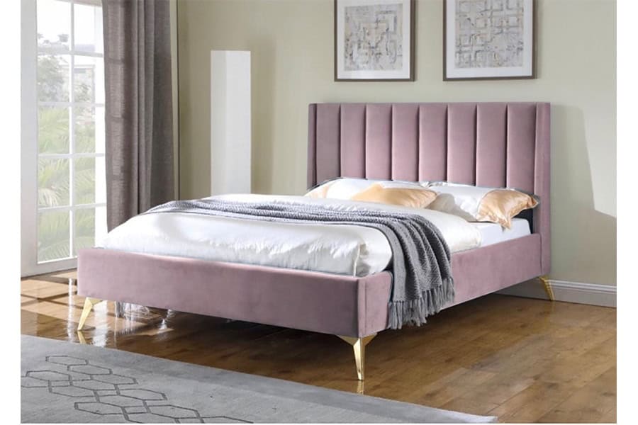 Clara 4ft Bedframe - Pink Velvet