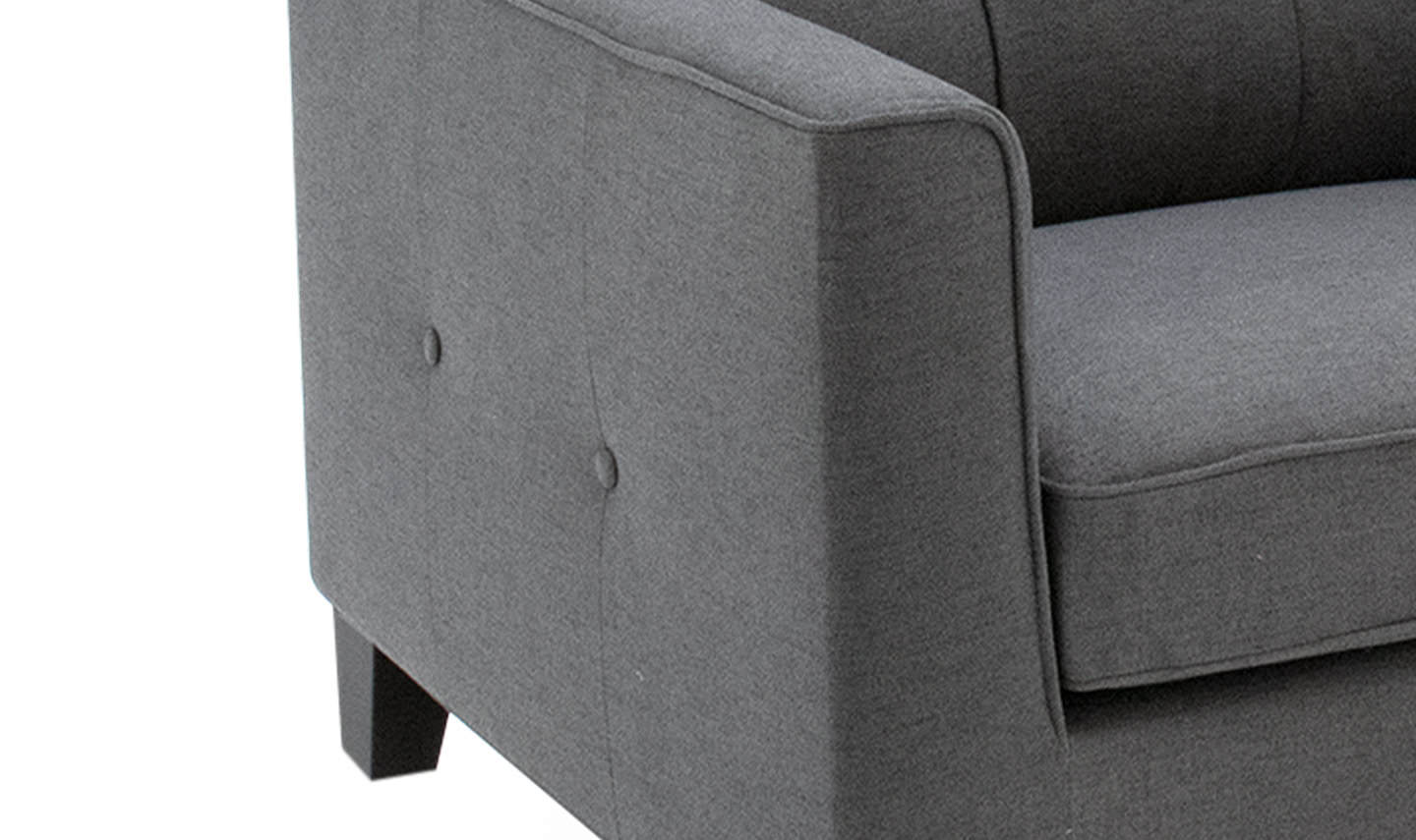 Astrid 3 Seater Sofa - Charcoal Fabric - Image 3