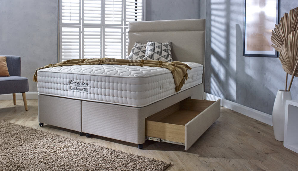 Healthbeds 4ft Cloud Support 2000 2 Drawer Divan Bed - Image 2