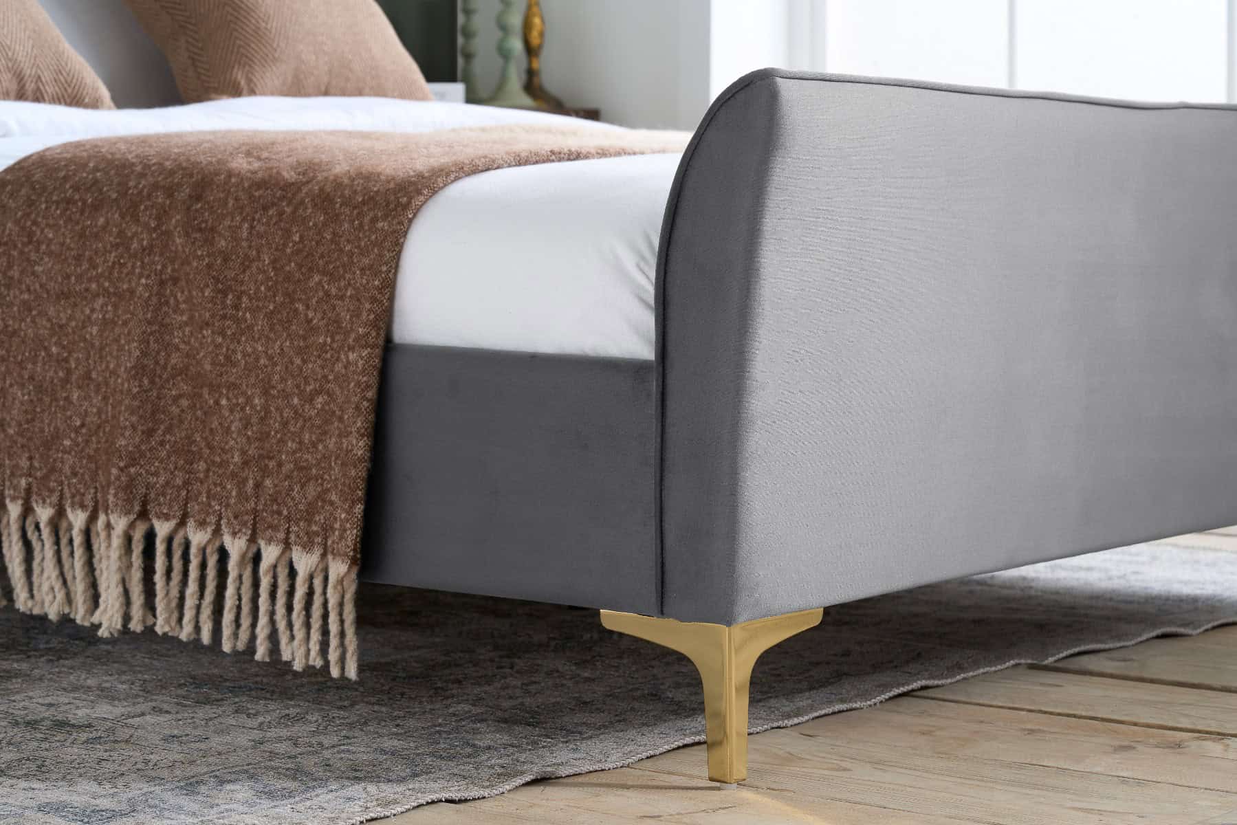 Clover 4ft Bed - Grey Velvet - Image 6