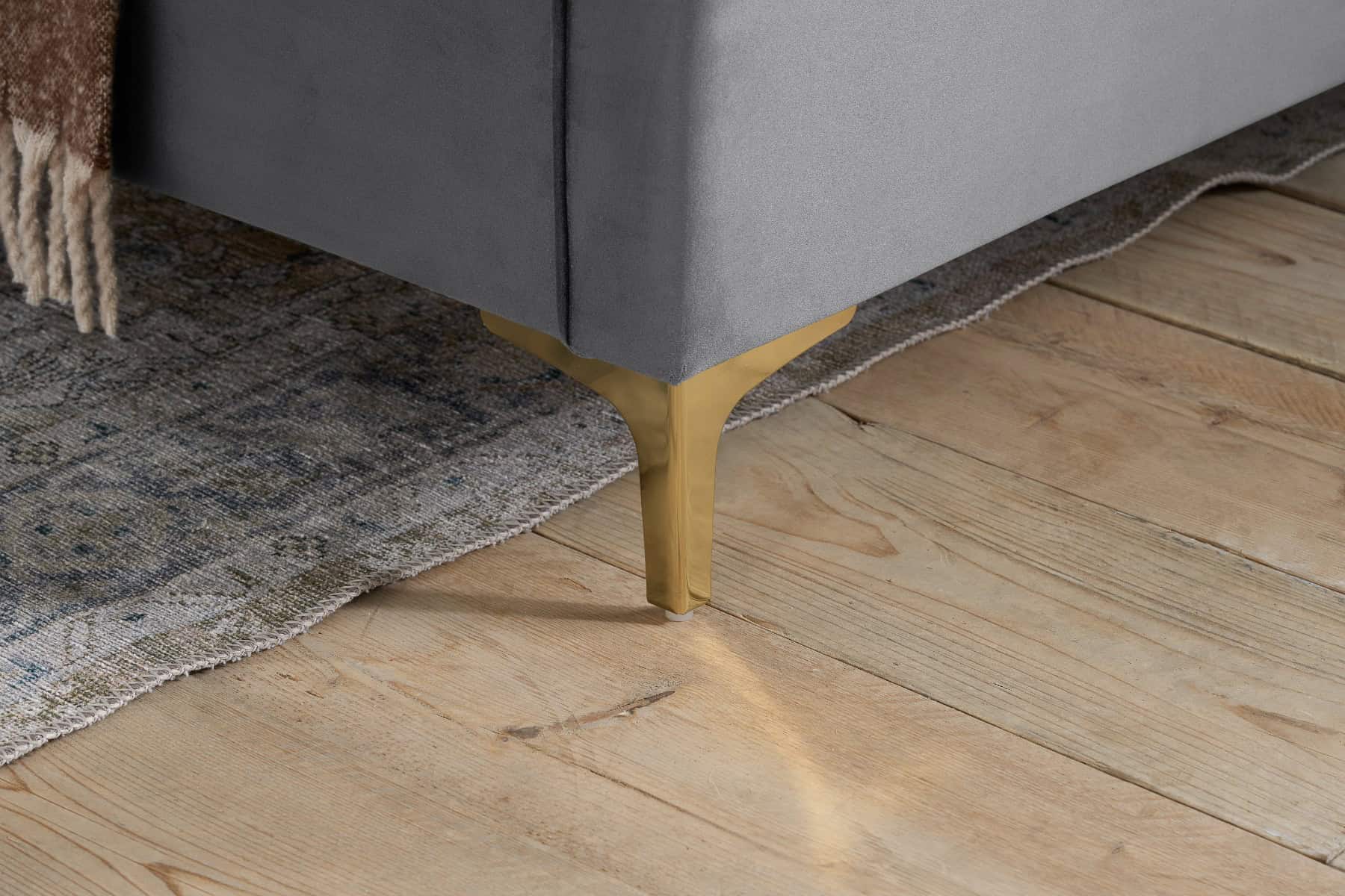 Clover 4ft6 Bed - Grey Velvet - Image 8