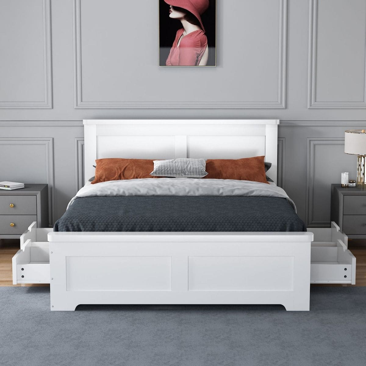 Flintshire 5ft Conway 4 Drawer Bedframe - White - Image 2