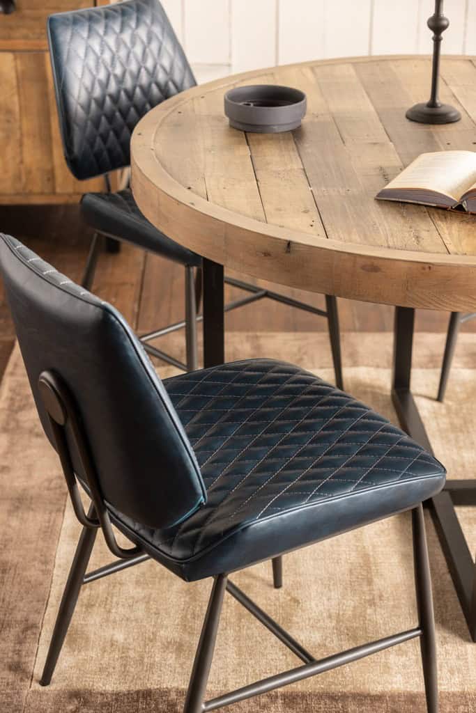 Dalton Dining Chair (Pair) - Dark Blue - Image 2