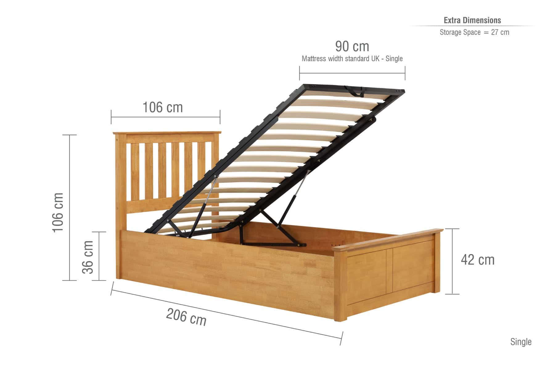 3ft Phoenix Ottoman - Oak - Image 8