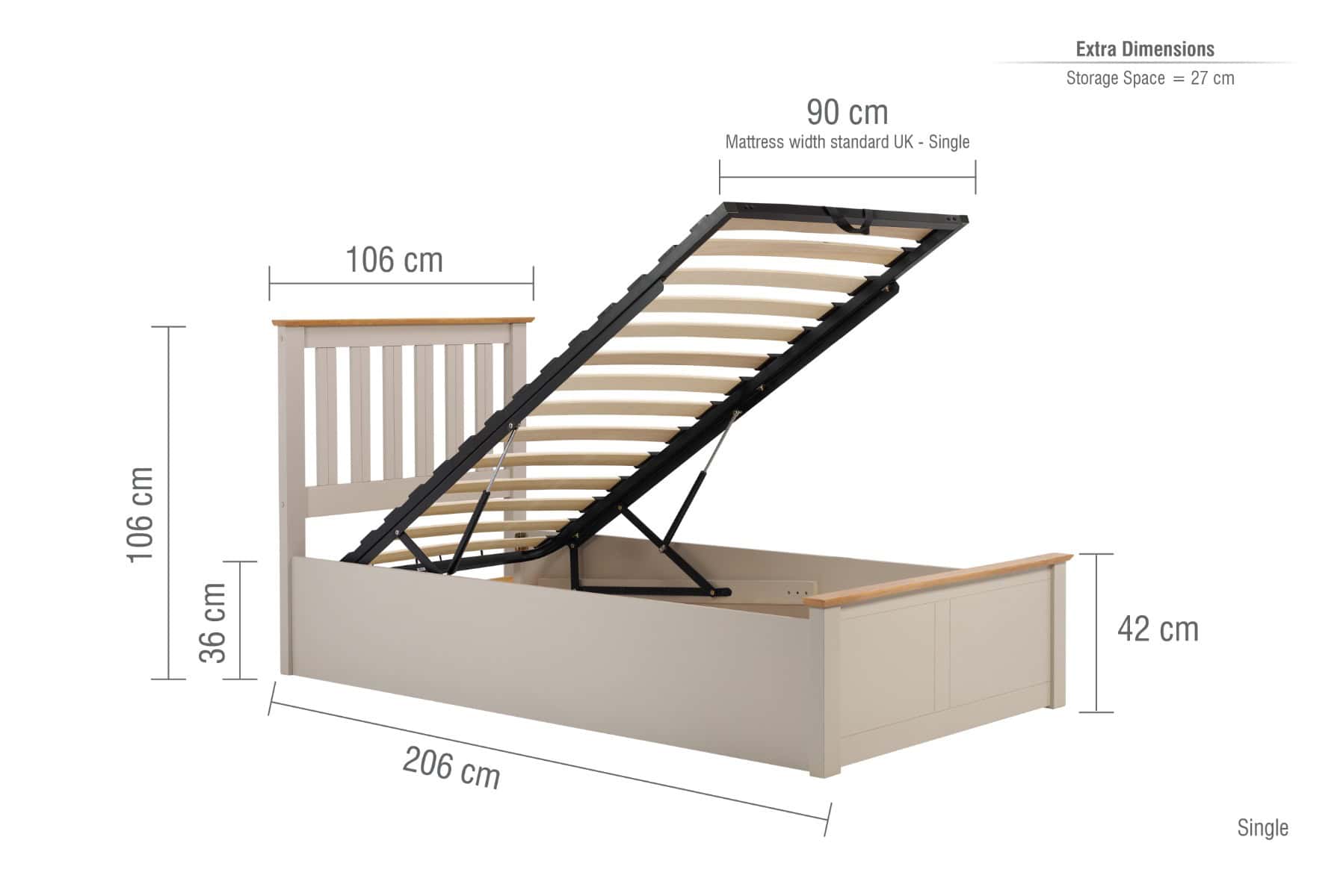 3ft Phoenix Ottoman - Pearl Grey - Image 8