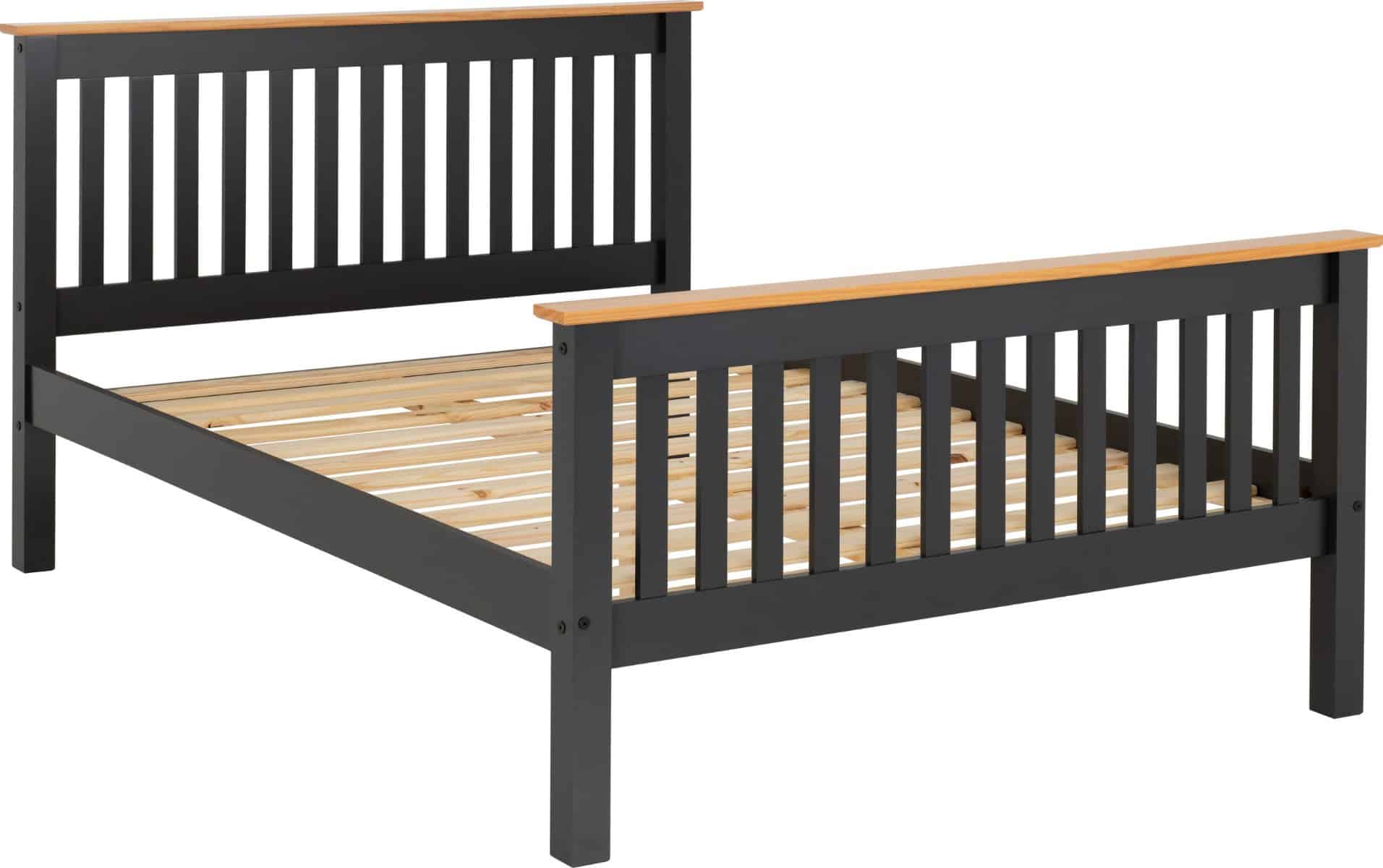 Monaco 5ft High End Bedframe - Dark Grey & Oak - Image 7