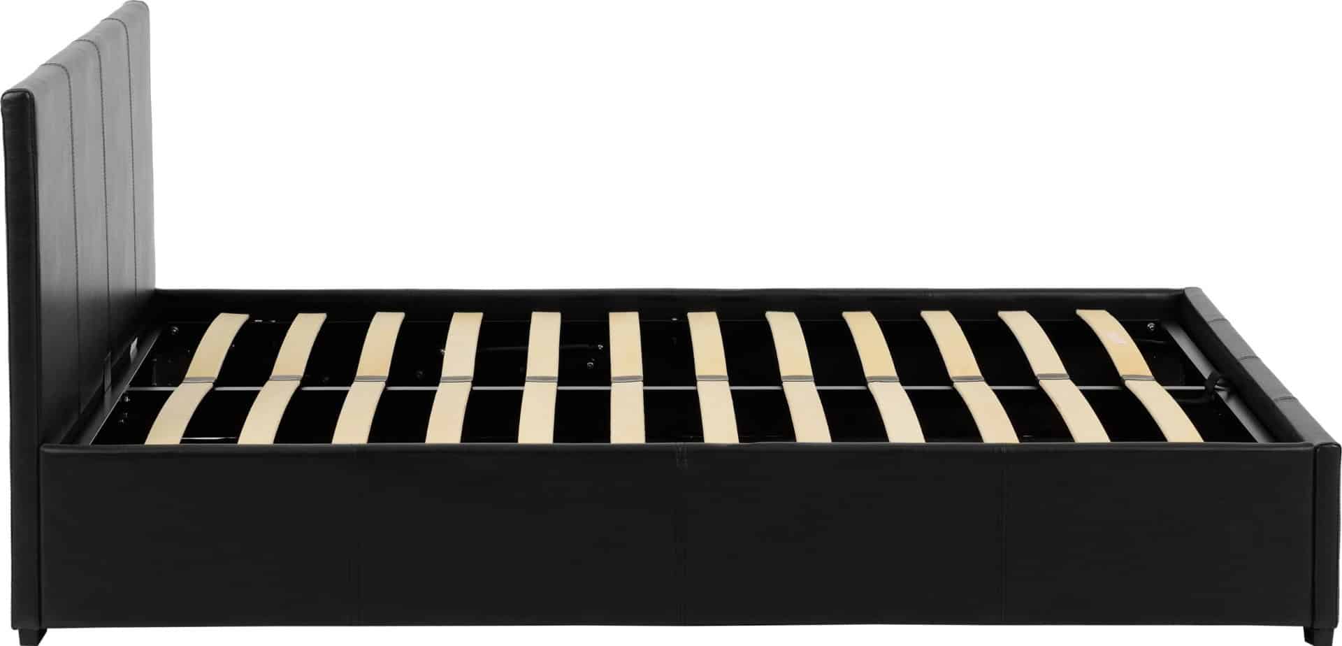 Waverley 5ft Storage Bed - Black Faux Leather - Image 4