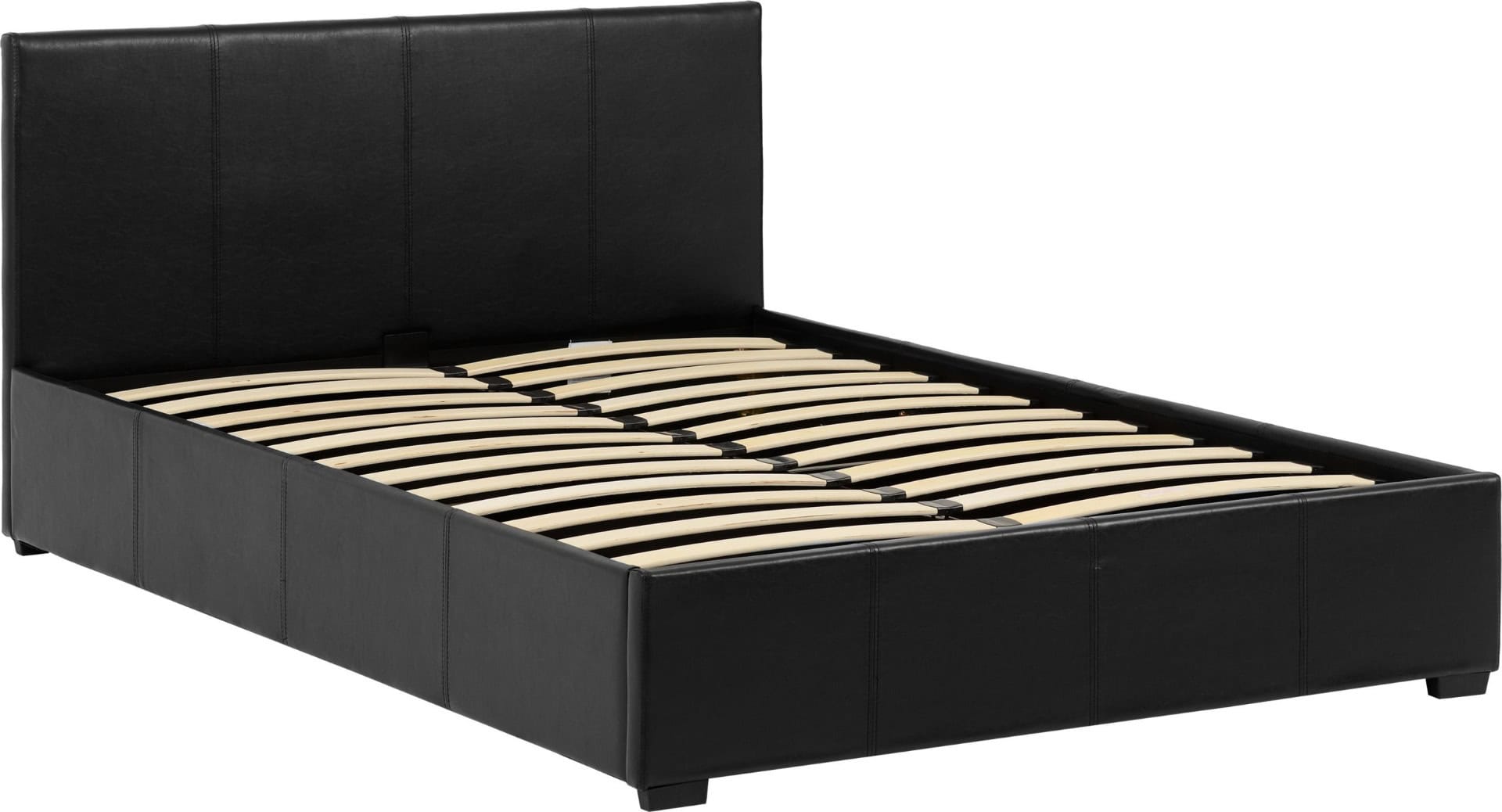 Waverley 4ft6 Storage Bed - Black Faux Leather - Image 6