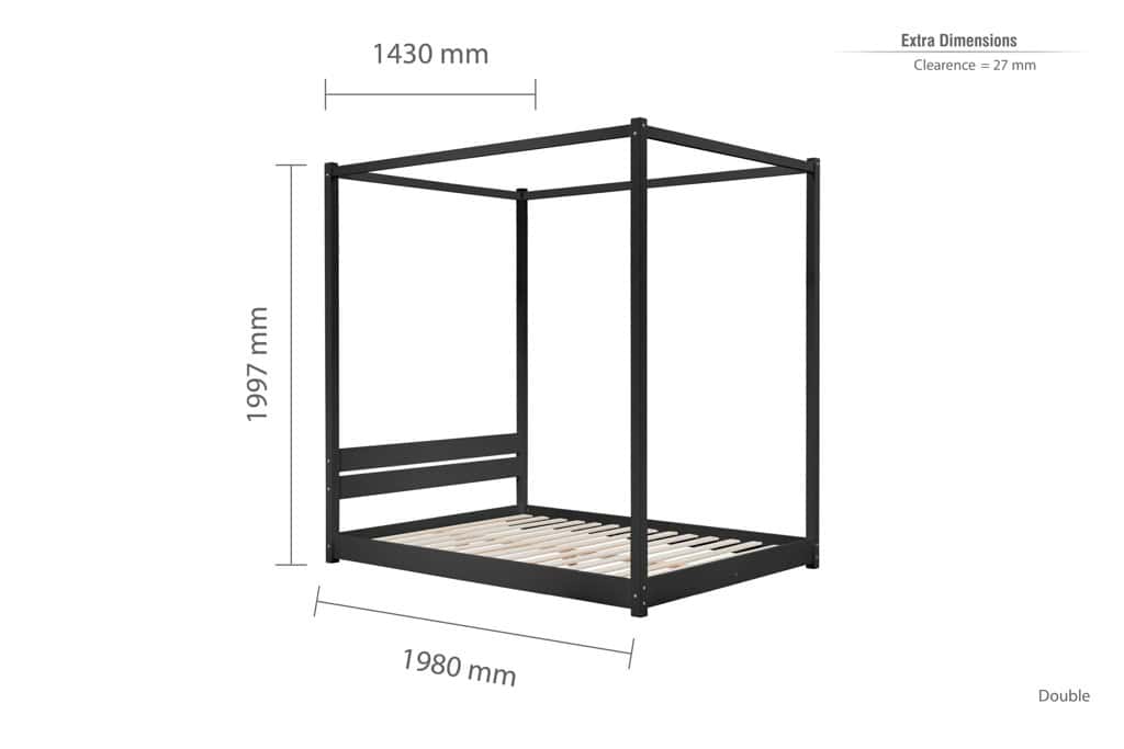 135cm Darwin Bed - Black - Image 9