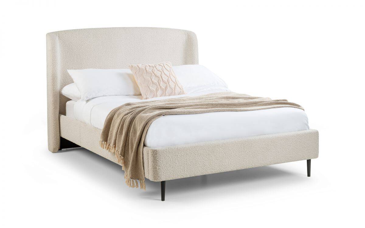 Ederson 4ft6 Boucle Bedframe - Ivory - Image 2
