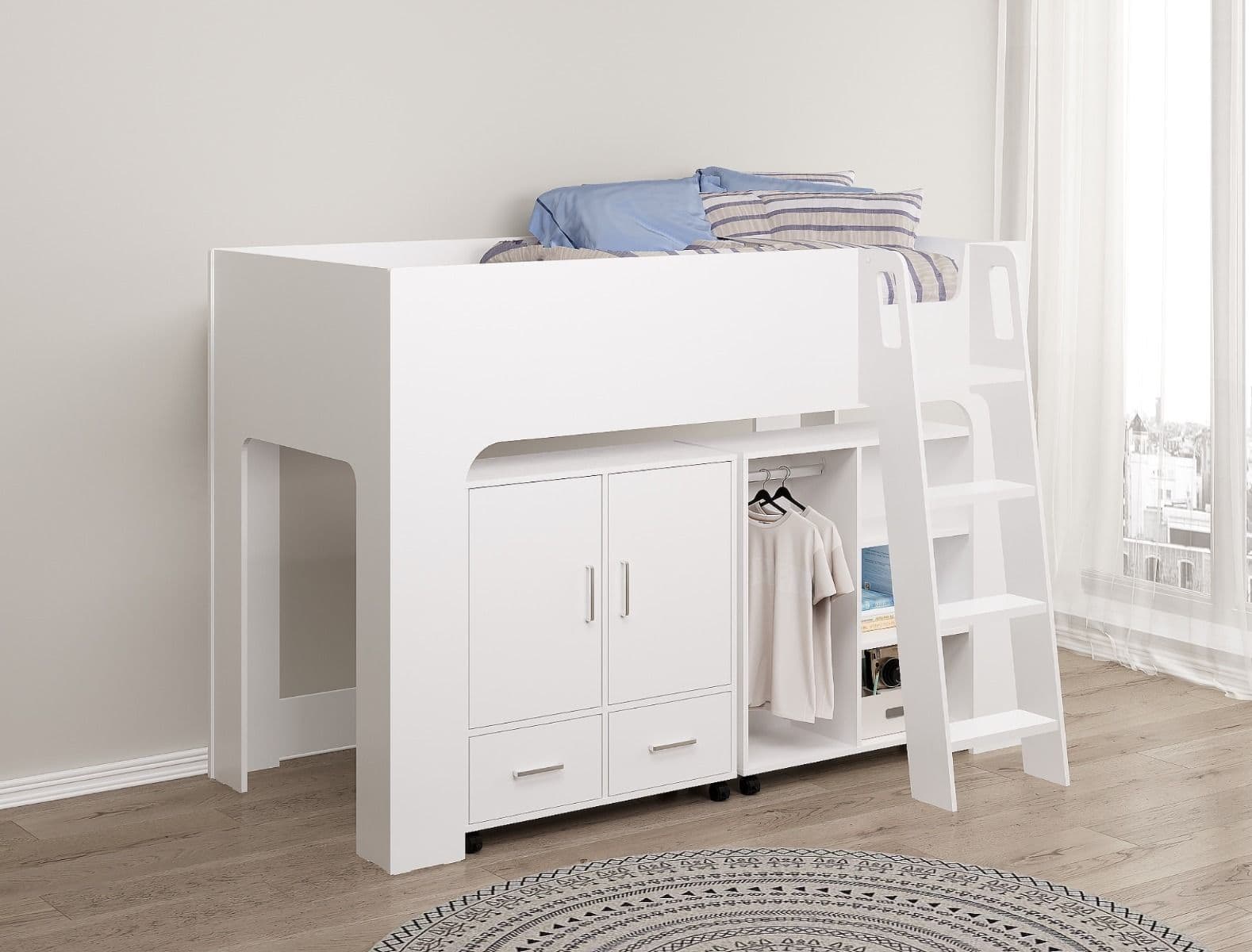 Flintshire Eden Mid Sleeper - White - Image 2