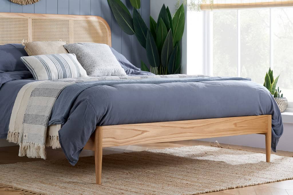 Elina 5ft Rattan Bedframe - Oak - Image 3