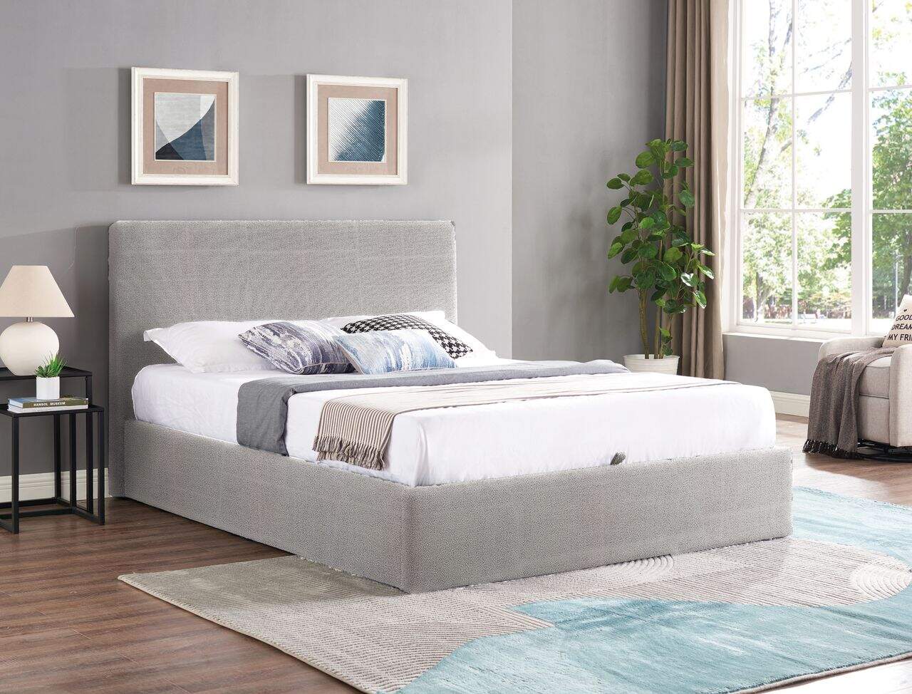 Ezra 3ft Ottoman Bedframe – Light Grey