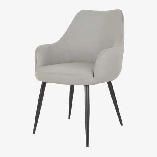 Fabio Dining Chair - Grey Faux Leather (Set of 2) - Image 3