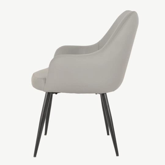 Fabio Dining Chair - Grey Faux Leather (Set of 2) - Image 4