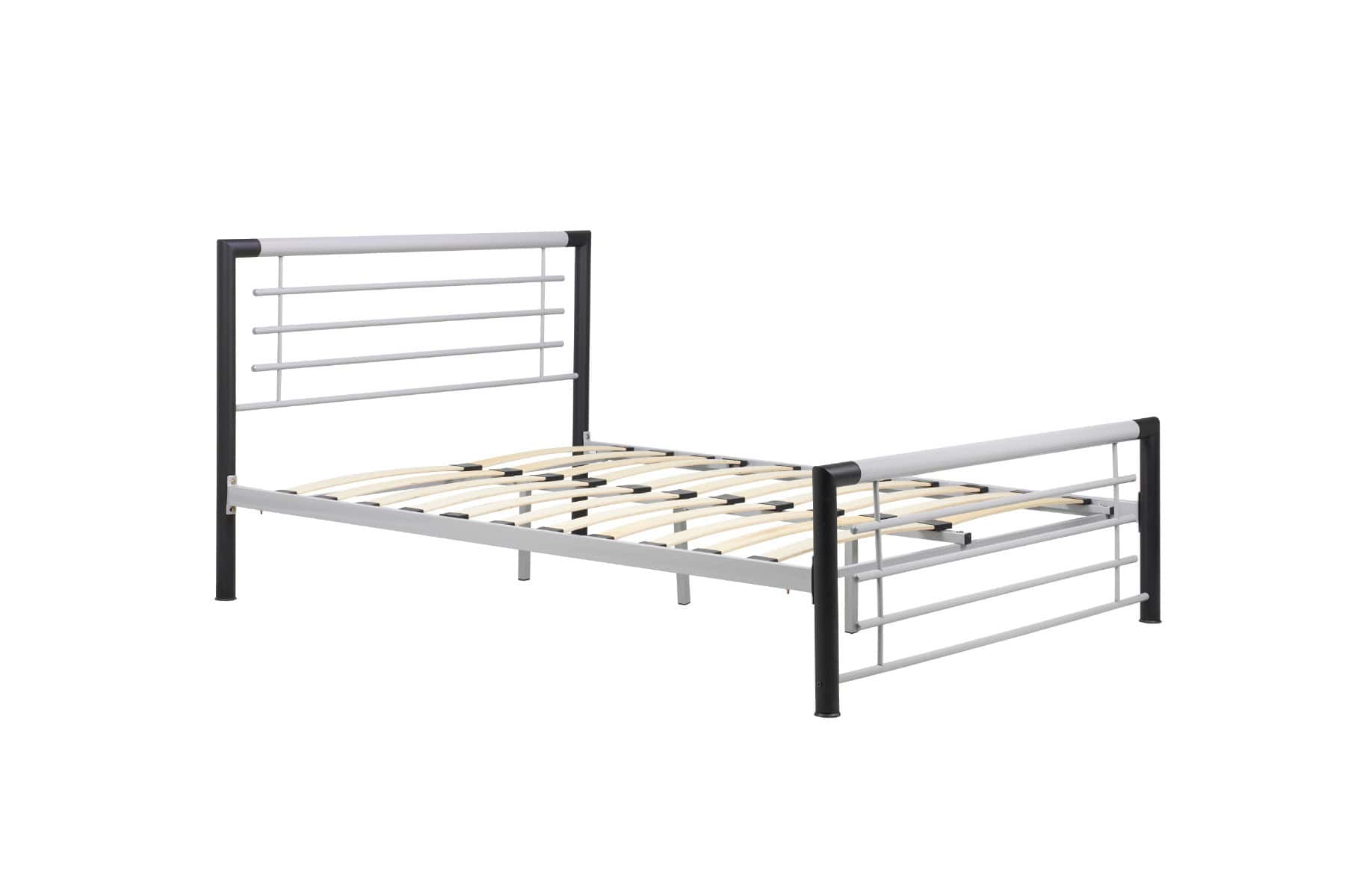 4ft6 Faro Bedframe - Silver/Black - Image 5