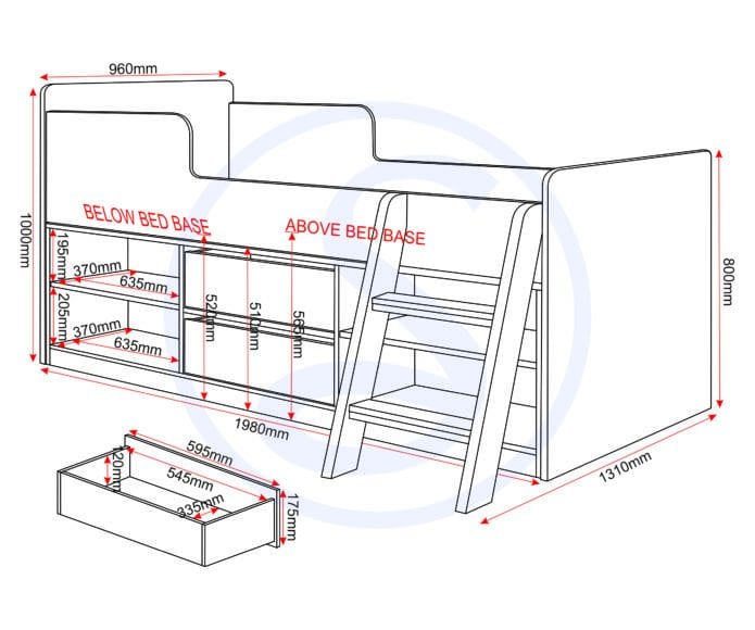Felix Low Sleeper Bedframe - Grey - Image 9