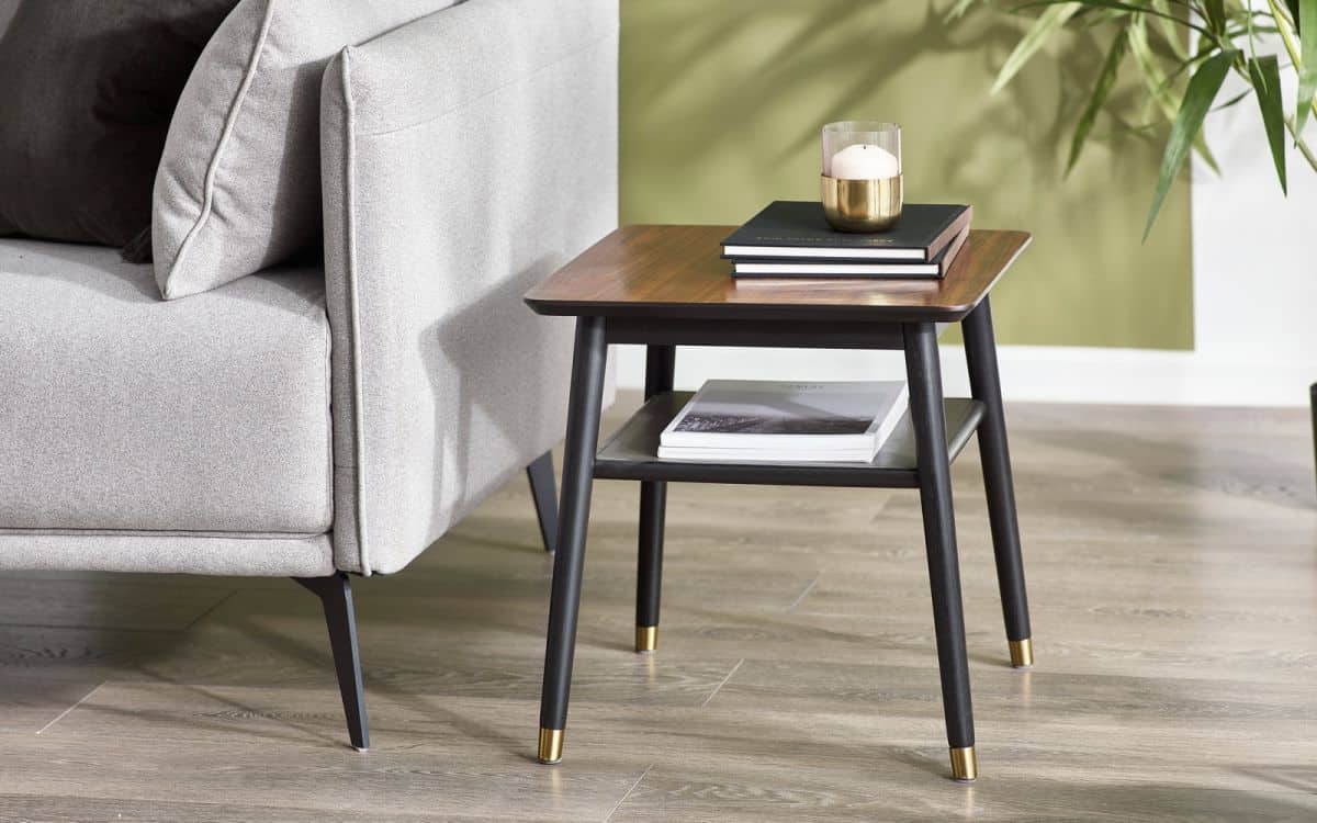 Fiona Lamp Table – Walnut & Black