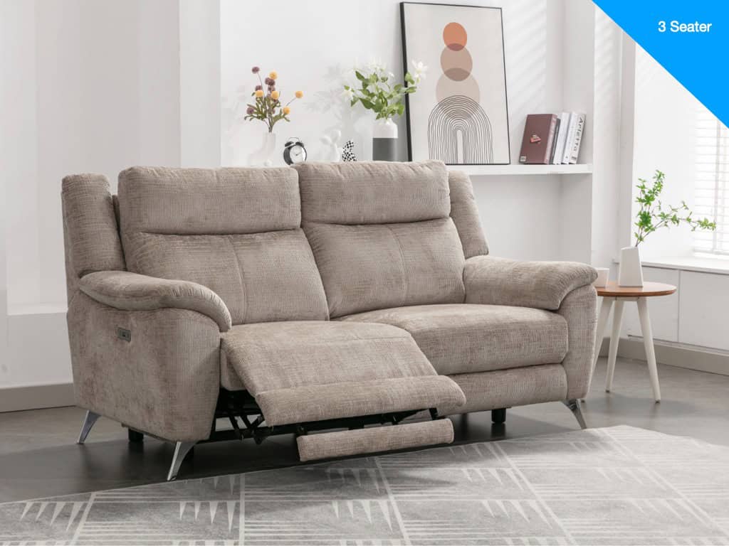 Monroe 3 Seater Electric Recliner – Fossil