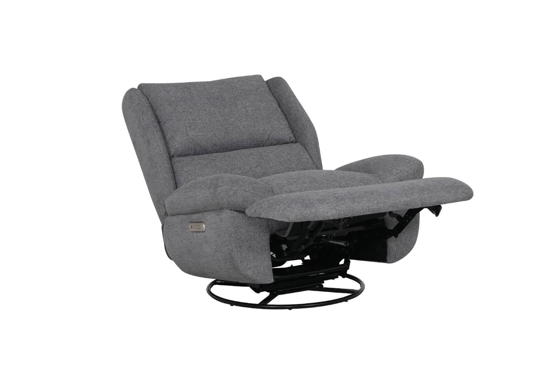 Freddy Electric Reclining Swivel Glinder Chair - Grey - Image 2