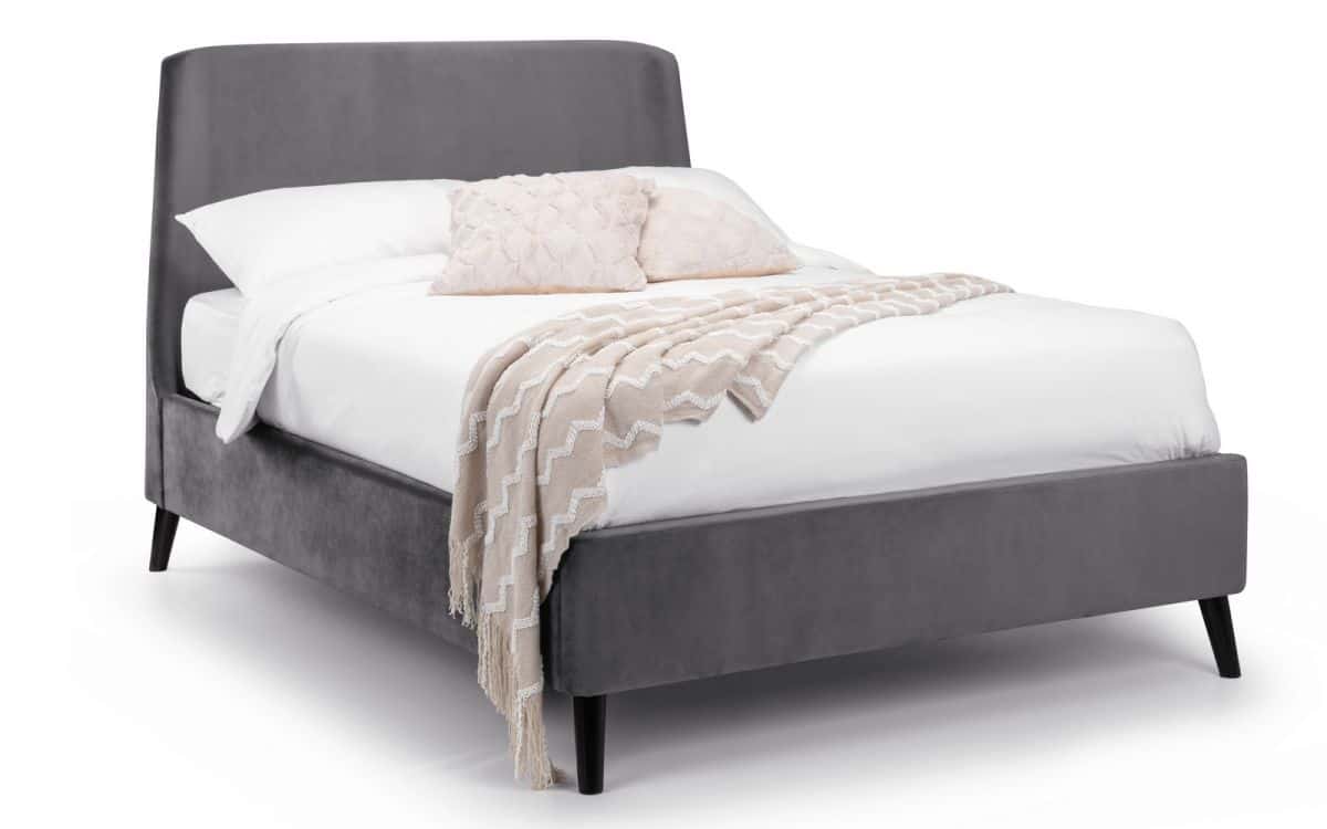 Frances 5ft Curved Bedframe - Grey Velvet - Image 2