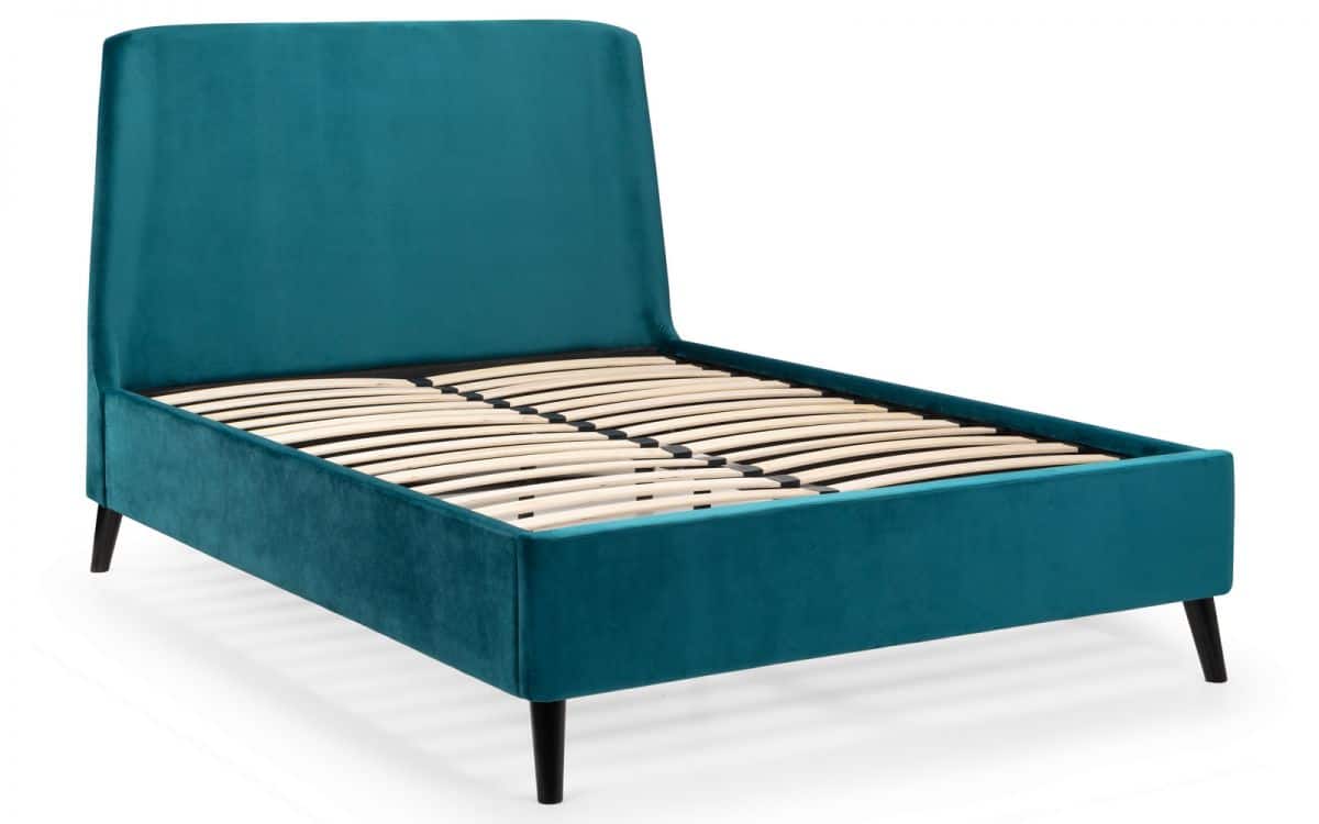 Frances 4ft6 Curved Bedframe - Teal Velvet - Image 2