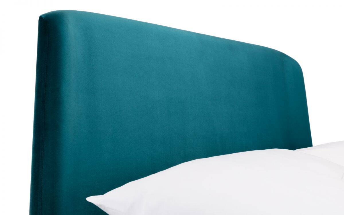 Frances 4ft6 Curved Bedframe - Teal Velvet - Image 4