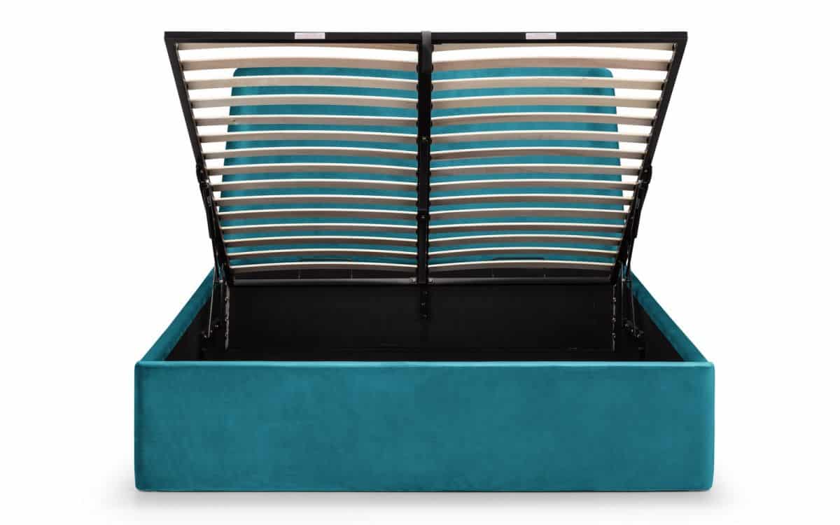 Frances 4ft6 Curved Ottoman Bed - Teal Velvet - Image 2