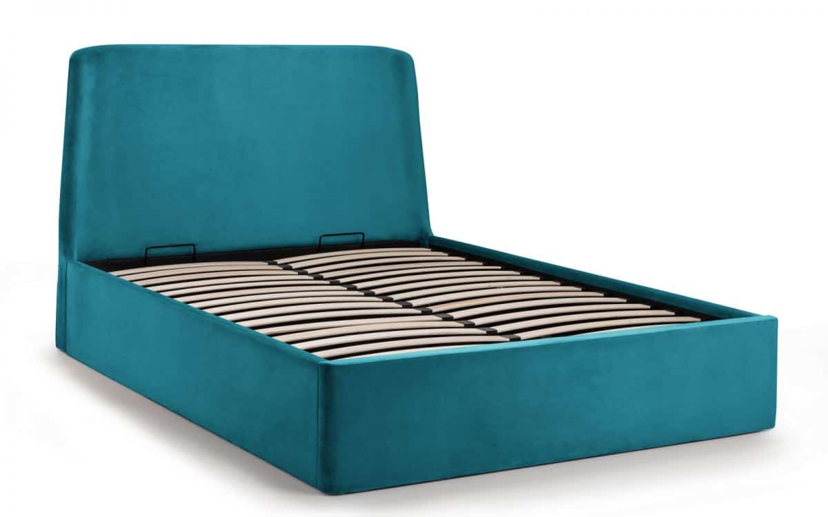Frances 4ft6 Curved Ottoman Bed - Teal Velvet - Image 4
