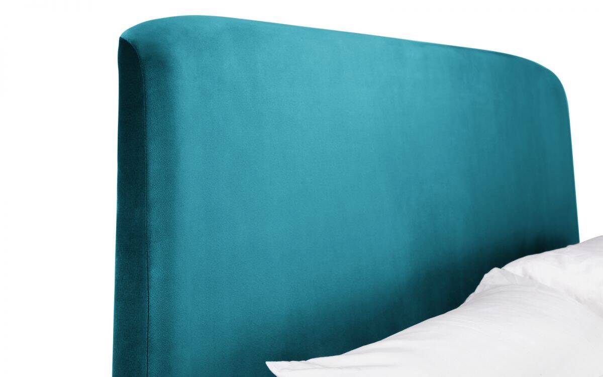 Frances 4ft6 Curved Ottoman Bed - Teal Velvet - Image 5