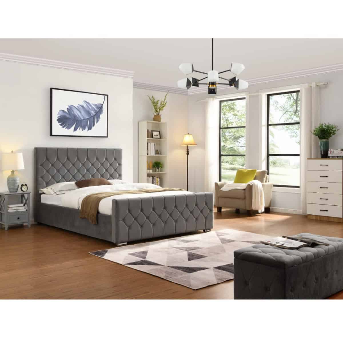 Galway 5ft Bedframe - Grey - Image 2