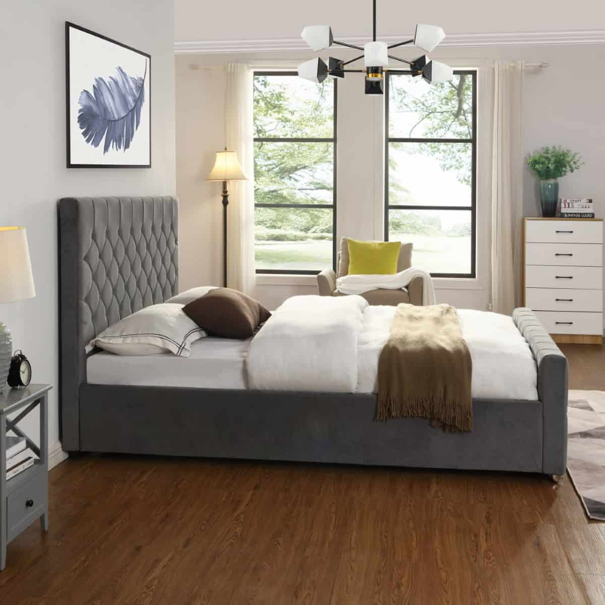 Galway 5ft Bedframe - Grey - Image 3