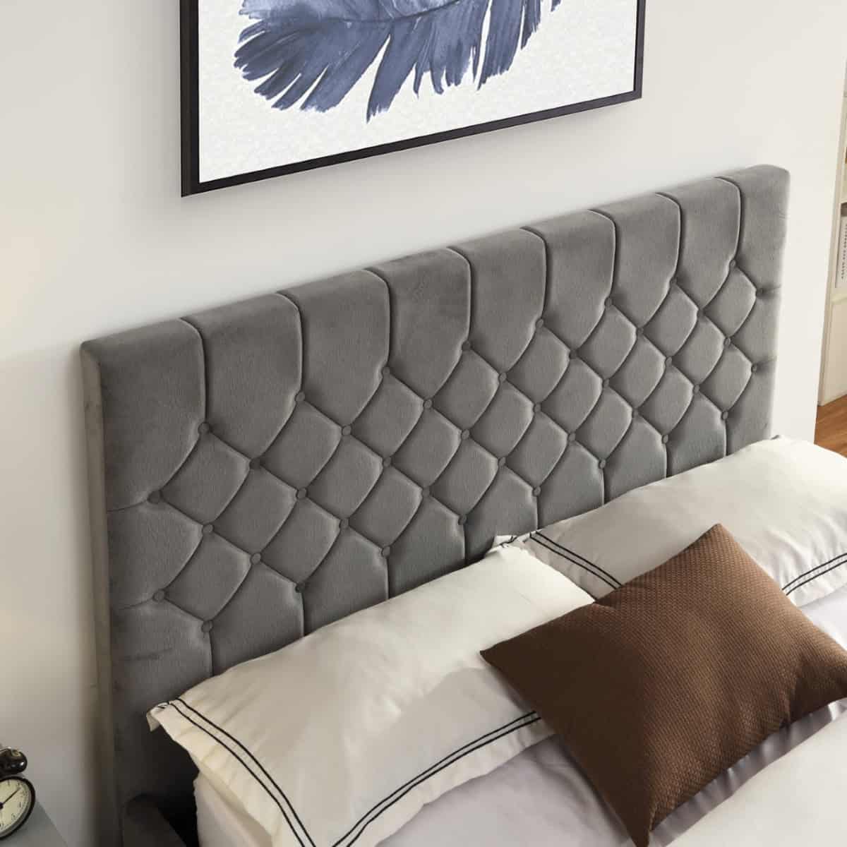Galway 4ft6 Bedframe - Grey - Image 4