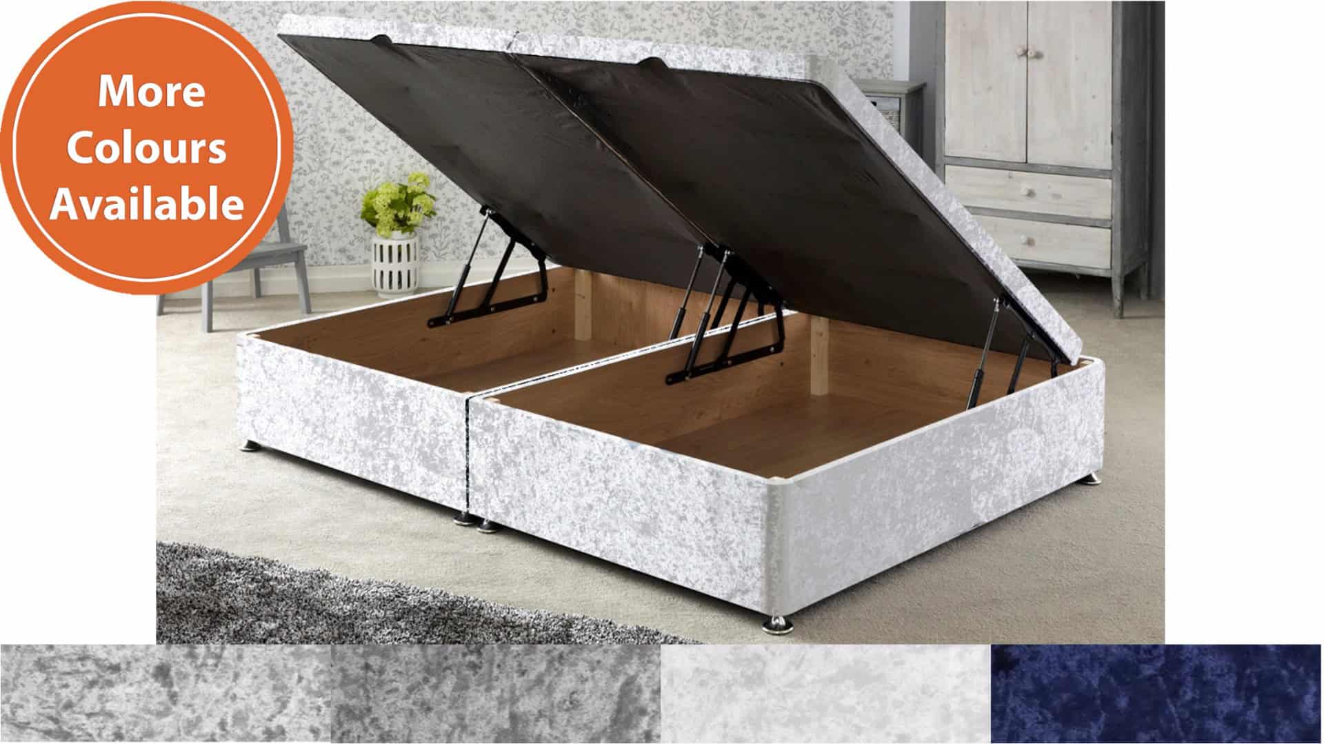 Apollo 4ft Side Opening Ottoman Base in Glitz Fabric