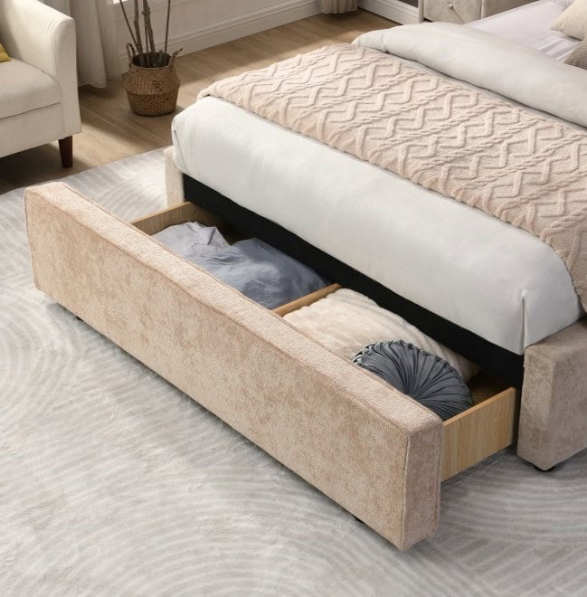 Wicklow 6ft Storage Bedframe - Bege - Image 2