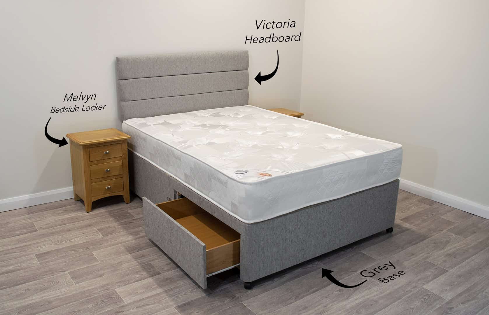 4ft6 Gold Dream Mattress with 2 FREE Drawers Base & Headboard - Image 2