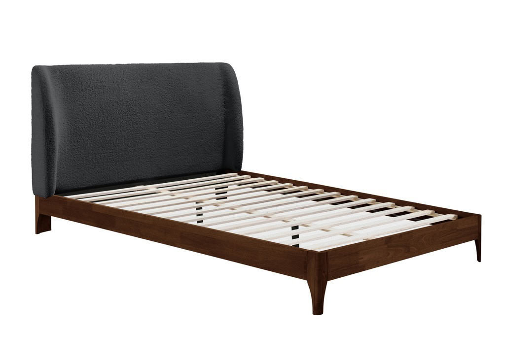 4ft6 Halfden Fabric Bedframe - Grey - Image 9