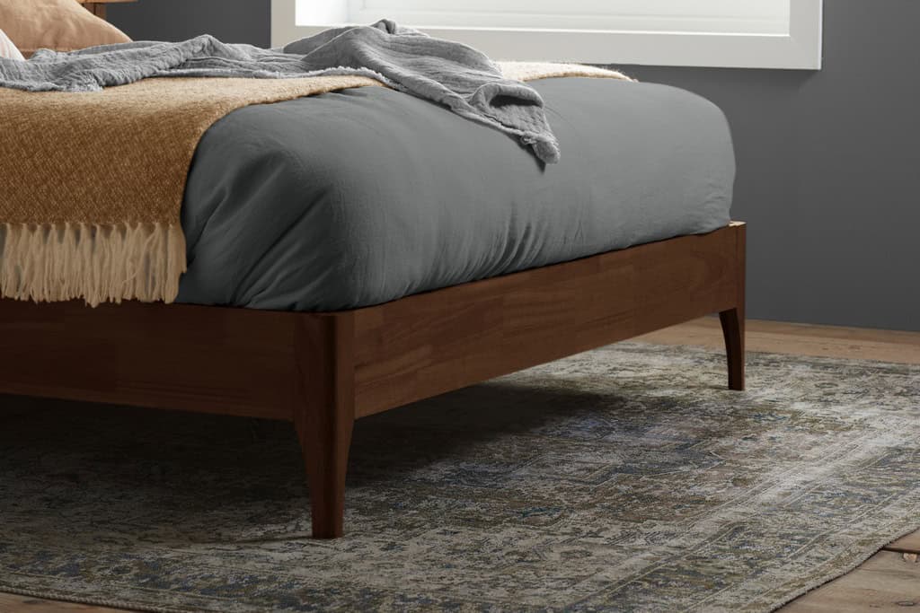 4ft6 Halfden Fabric Bedframe - Grey - Image 6