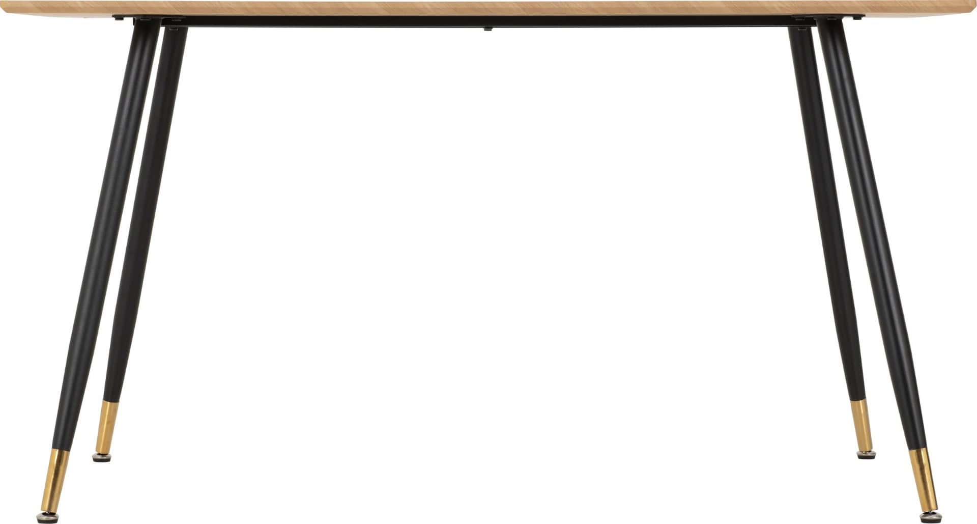 Hamilton Medium Dining Table - Oak Effect & Black - Image 2