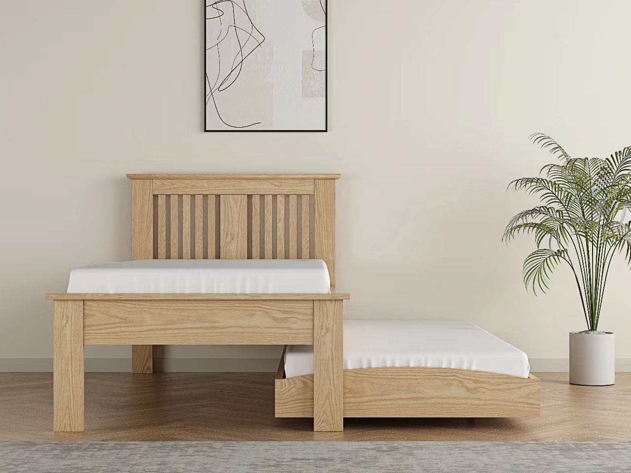 Flintshire 3ft Hendre Guest Bed - Oak - Image 2