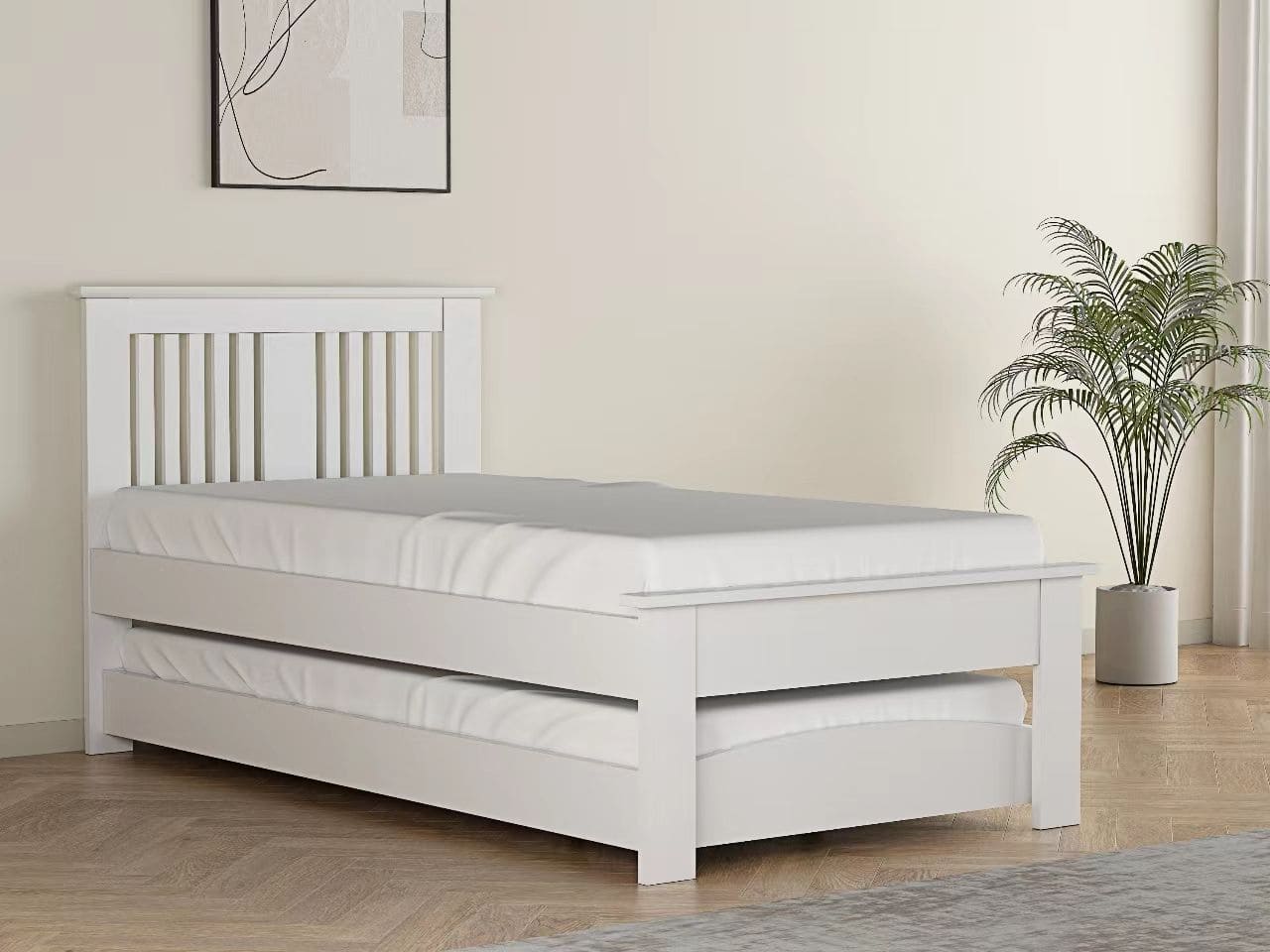 Flintshire 3ft Hendre Guest Bed - White - Image 3