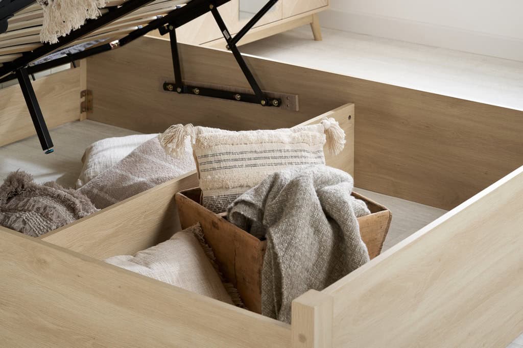 Herringford 5ft Ottoman Bedframe - Oak - Image 4