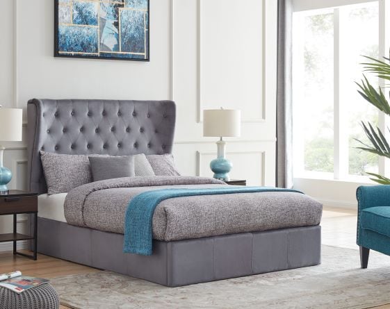Flintshire 5ft Holway Ottoman Bed - Plush Grey - Image 2